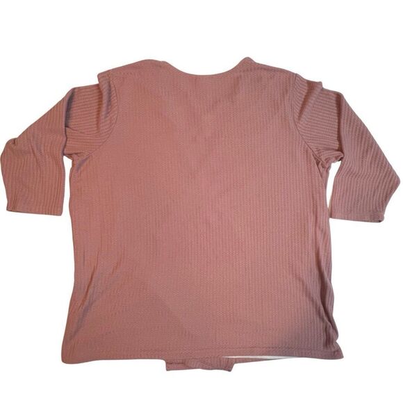 Faded Glory Blouse Womens 4X Pink One Piece Shirt Cardigan Preppy Workwear Top - Picture 2 of 9